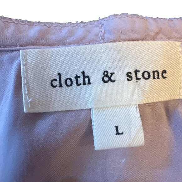 NWT Cloth & Stone Lavender EcoVero Luxe Satin Blouse Large - Picture 3 of 6